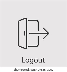 logout icon vector icon.Editable stroke.linear style sign for use web design and mobile apps,logo.Symbol illustration.Pixel vector graphics - Vector