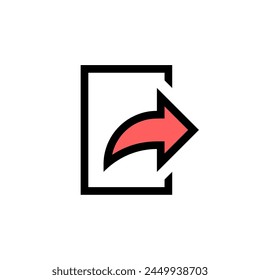 Vector de icono de cierre de sesión aislado sobre fondo blanco.