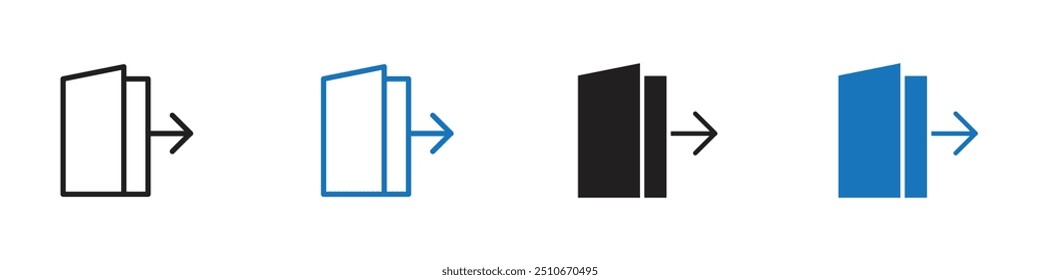 Logout icon Vector set outline