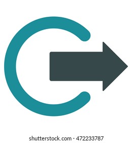 Logout icon. Vector style is bicolor flat iconic symbol with rounded angles, soft blue colors, white background.