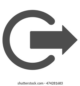 Logout icon. Vector style is flat iconic symbol with rounded angles, gray color, white background.