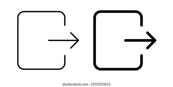 Logout icons in black filled and outlined style