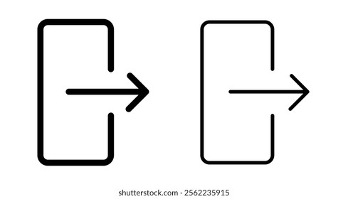 Logout Icons pack in outlined and flat versions