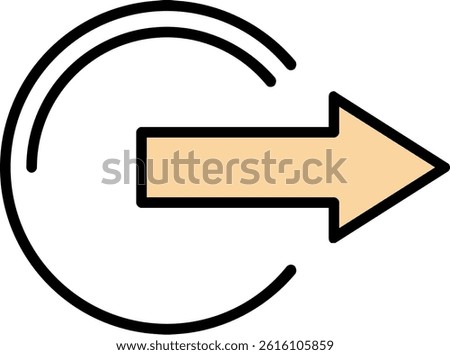 Logout Line Filled Vector Icon Design