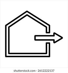 Logout Line Icon Vector Illustration