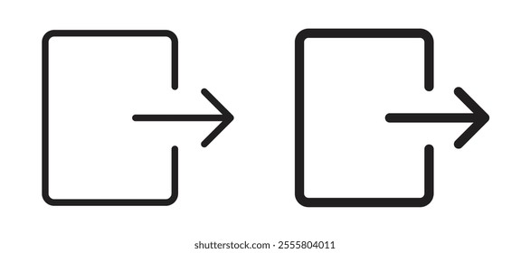Logout liner icon vector set.