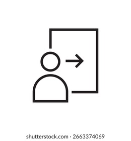 logout ícone de logon estrutura de tópicos editável traçado linha desenho eps