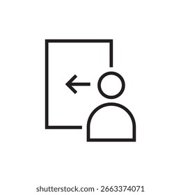 Logout Icono de Inicio de sesión Esquema editable Línea de trazo EPS
