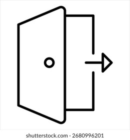Logout Outline Icon Illustration Vector High Quality