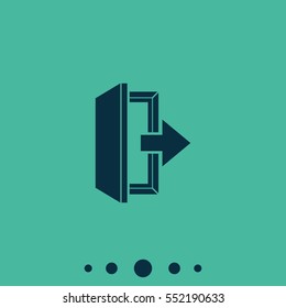 Logout and output, outlet, out symbol. The exit icon.