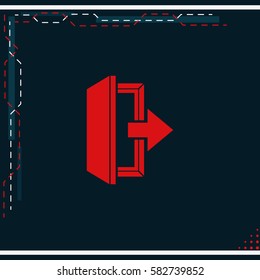 Logout and output, outlet, out symbol. The exit icon.