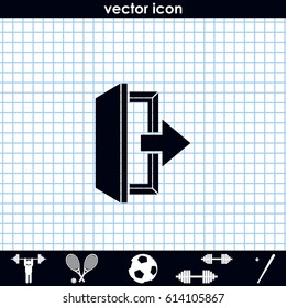 Logout and output, outlet, out symbol. The exit icon.