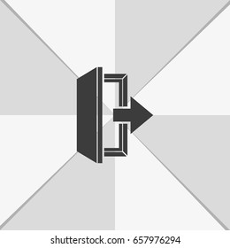Logout and output, outlet, out symbol. The exit icon.