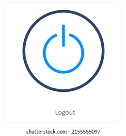 Logout And Power Button Icon Concept