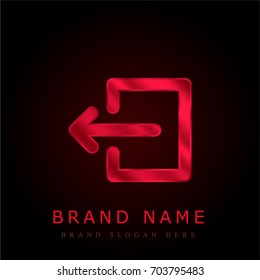 Logout red chromium metallic logo