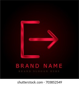 Logout red chromium metallic logo