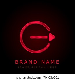 Logout red chromium metallic logo
