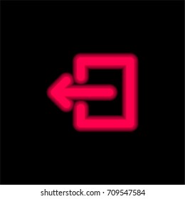 Logout red glowing neon ui ux icon. Glowing sign logo vector