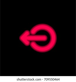 Logout red glowing neon ui ux icon. Glowing sign logo vector
