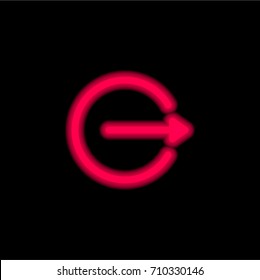 Logout red glowing neon ui ux icon. Glowing sign logo vector