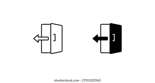 Logout set icon with white background vector stock illustration