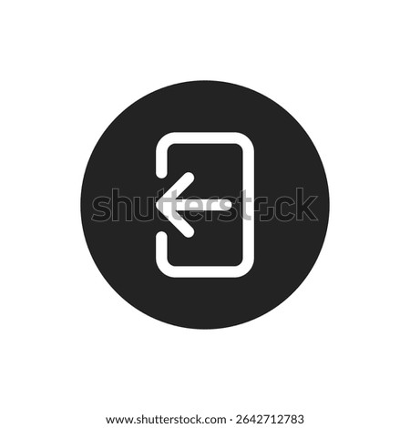 Logout or sign-out icons with a left-facing arrow leaving a rectangular box representing user logout, exit, or session termination.
