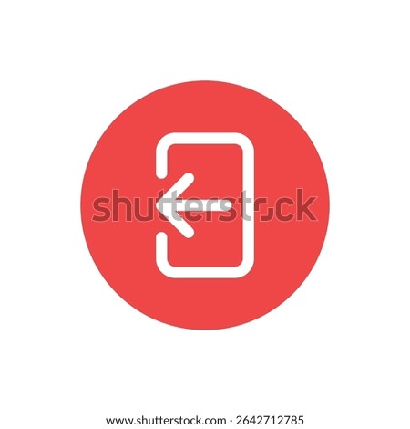 Logout or sign-out icons with a left-facing arrow leaving a rectangular box representing user logout, exit, or session termination.