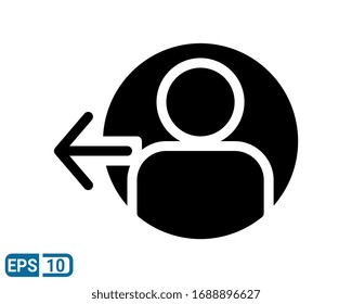 Logout solid style icon on white background. Approach symbol for your web site design, logo, app, UI. Vector illustration, EPS10.