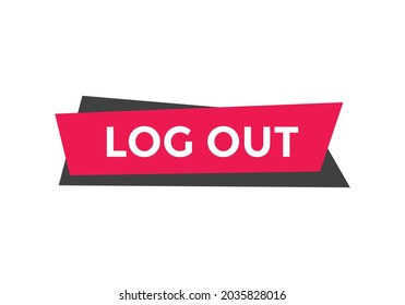logout text sign icon. web button template