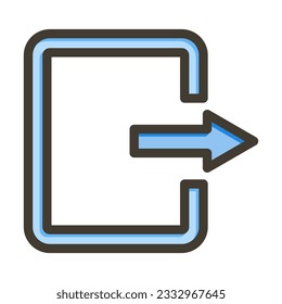Logout Thick Line Filled Colors For Personal And Commercial Use.
