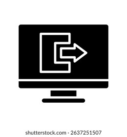 Logout User glyph, mini illustration icon. use for modern concept, print, UI, UX kit, web and app development. Vector related to account management, ecommerce, banking and finance.
