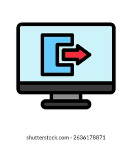 Logout User outline color, mini illustration icon. use for modern concept, print, UI, UX kit, web and app development. Vector related to account management, ecommerce, banking and finance.