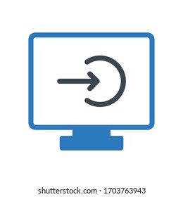 logout vector glyph color icon 