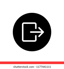 Logout vector icon, exit symbol. Simple, flat design for web or mobile app