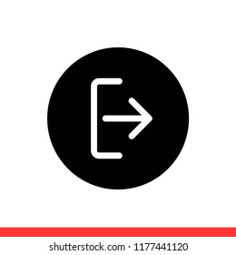 Logout vector icon, exit symbol. Simple, flat design for web or mobile app