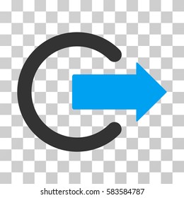 Logout vector icon. Illustration style is flat iconic bicolor blue and gray symbol on a transparent background.