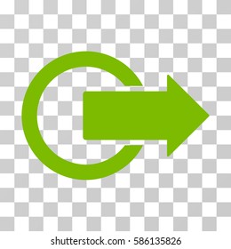 Logout vector pictograph. Illustration style is flat iconic eco green symbol on a transparent background.