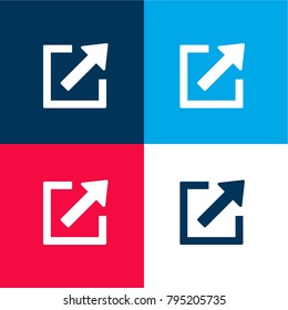 Logout web button four color material and minimal icon logo set in red and blue