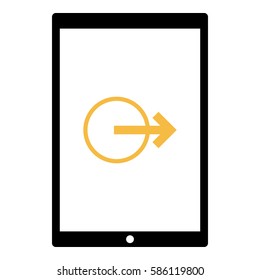 LogOut_SignOut icon - Flat design, glyph style icon - Colored enclosed in a tablet