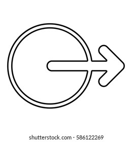 LogOut_SignOut icon - Flat design, glyph style icon - Outline Black