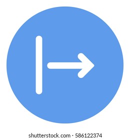 LogOut_SignOut icon - Flat design, glyph style icon - White enclosed in a circle