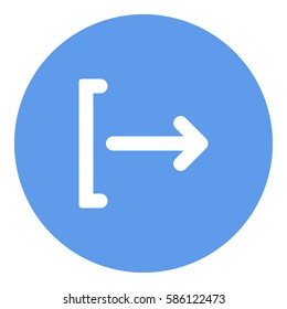 LogOut_SignOut icon - Flat design, glyph style icon - White enclosed in a circle
