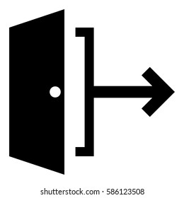 LogOut_SignOut icon - Flat design, glyph style icon - Filled Black