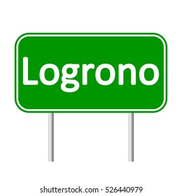Logrono road sign isolated on white background.