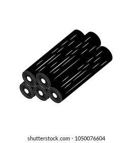 Logs black on white background, for design, vector