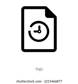 logs and file icon concept