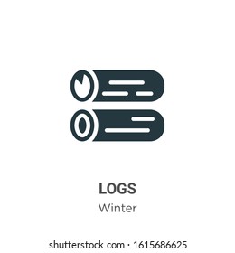 Logs glyph icon vector on white background. Flat vector logs icon symbol sign from modern winter collection for mobile concept and web apps design.