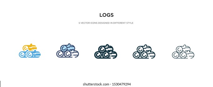 logs icon in different style vector illustration. two colored and black logs vector icons designed in filled, outline, line and stroke style can be used for web, mobile, ui