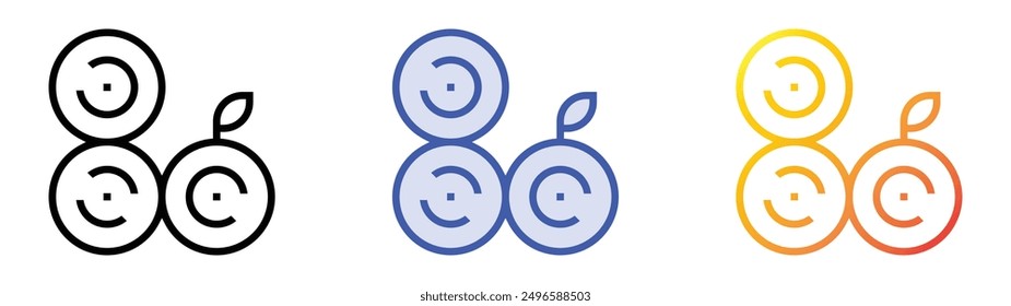 logs icon. Linear, Blue Fill and Gradient Style Design Isolated On White Background