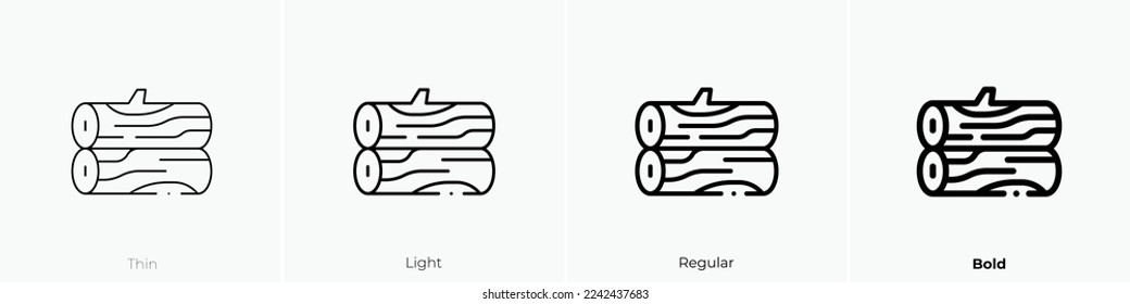 logs icon. Thin, Light Regular And Bold style design isolated on white background